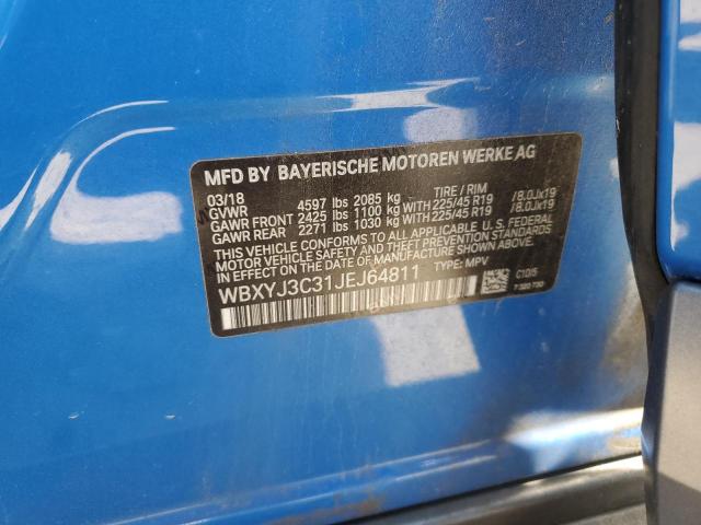 2018 BMW X2 SDRIVE2 WBXYJ3C31JEJ64811