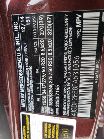 2015 MERCEDES-BENZ GL 350 BLU - 4JGDF2EE8FA531056