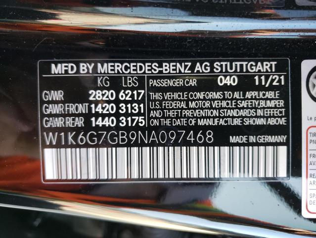 2022 MERCEDES-BENZ S 580 4MAT - W1K6G7GB9NA097468