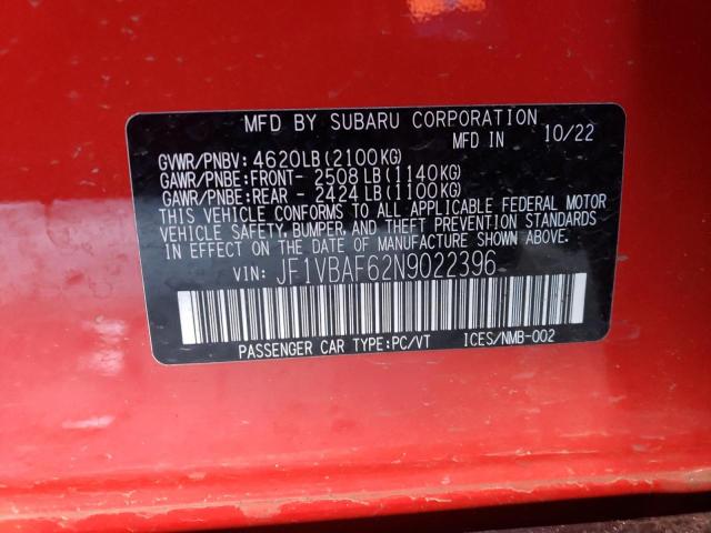 JF1VBAF62N9022396 Subaru Wrx Premium