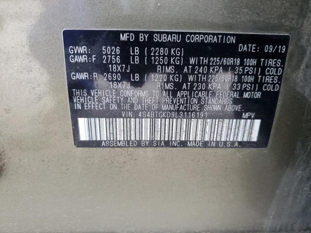 2020 SUBARU OUTBACK ON 4S4BTGKD9L3116191