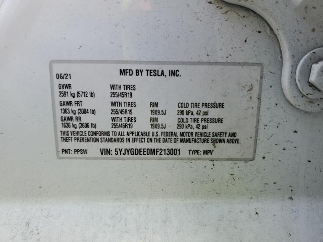 5YJYGDEE0MF213001 Tesla Model Y