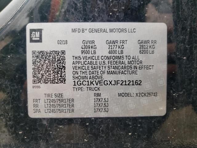 2018 CHEVROLET SILVERADO - 1GC1KVEGXJF212162