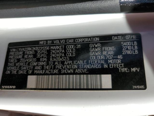 LYVA22RK2KB231356 Volvo Xc60 T6 Momentum