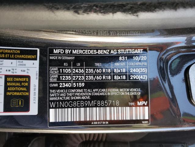 W1N0G8EB9MF885718 Mercedes-Benz Glc 300 4matic
