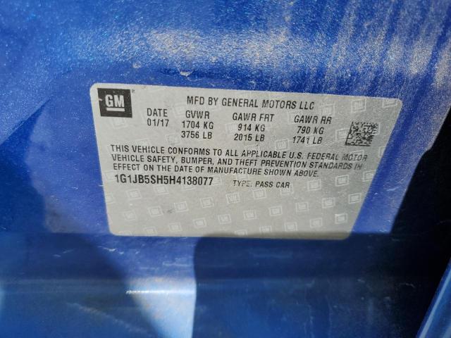 2017 CHEVROLET SONIC LS - 1G1JB5SH5H4138077