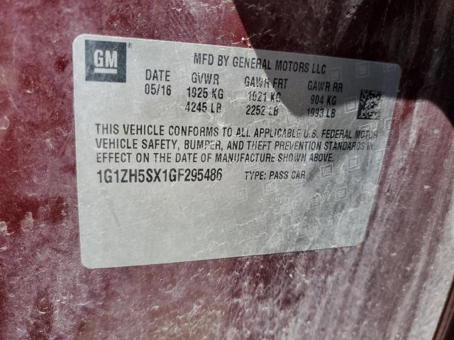 2016 CHEVROLET MALIBU PRE - 1G1ZH5SX1GF295486