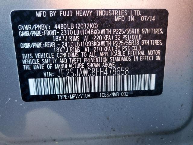 JF2SJAWC8FH478658 Subaru Forester 2.5i Touring