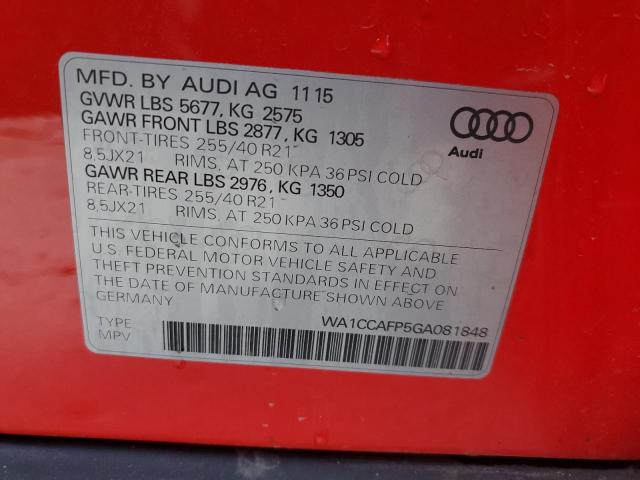 WA1CCAFP5GA081848 2016 AUDI SQ5 - Image 13