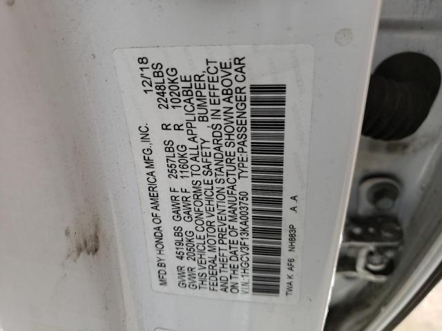 1HGCV3F13KA003750 Honda ACCORD HYBRID