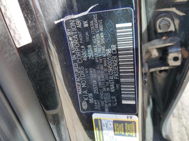 KNAGT4LC5H5005998 KIA OPTIMA HYBRID