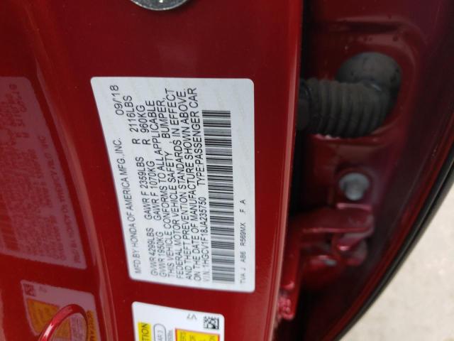 1HGCV1F18JA235750 Honda ACCORD LX