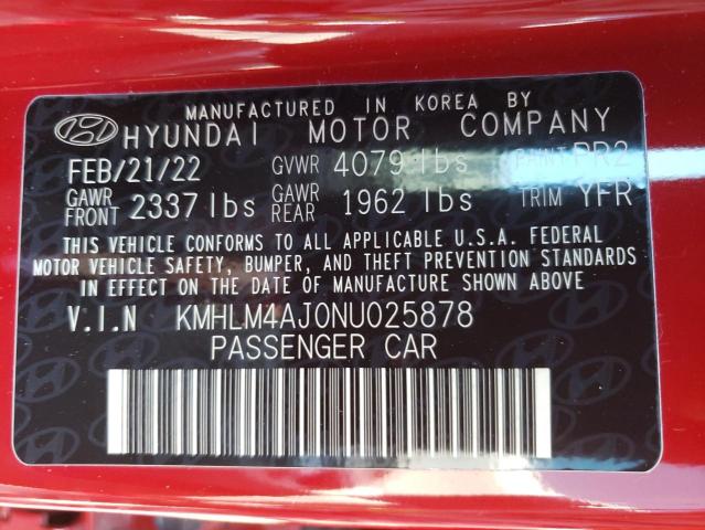 2022 HYUNDAI ELANTRA BL - KMHLM4AJ0NU025878