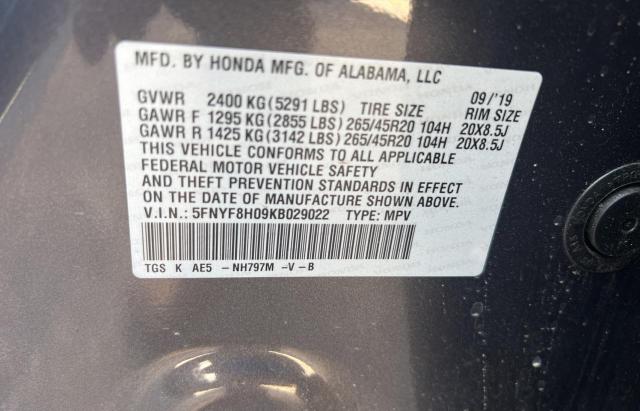 2019 HONDA PASSPORT E - 5FNYF8H09KB029022
