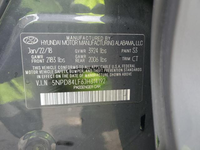 5NPD84LF6JH314192 Hyundai ELANTRA SEL