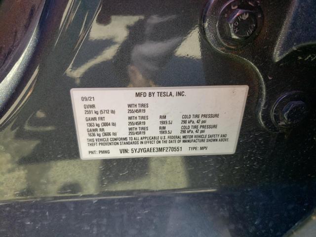 5YJYGAEE3MF270551 Tesla Model Y