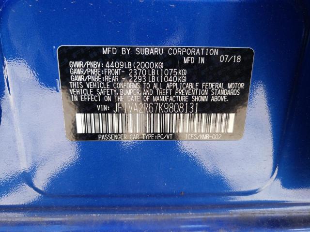 JF1VA2R67K9808131 Subaru Wrx Sti