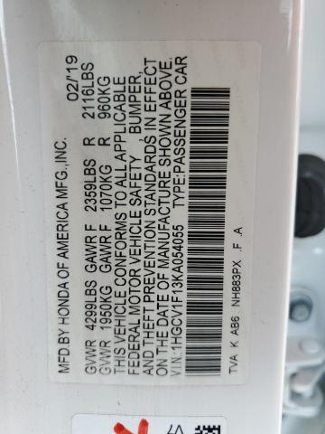 2019 HONDA ACCORD LX - 1HGCV1F13KA054055