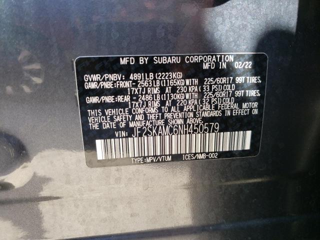 2022 SUBARU FORESTER W JF2SKAMC6NH450579