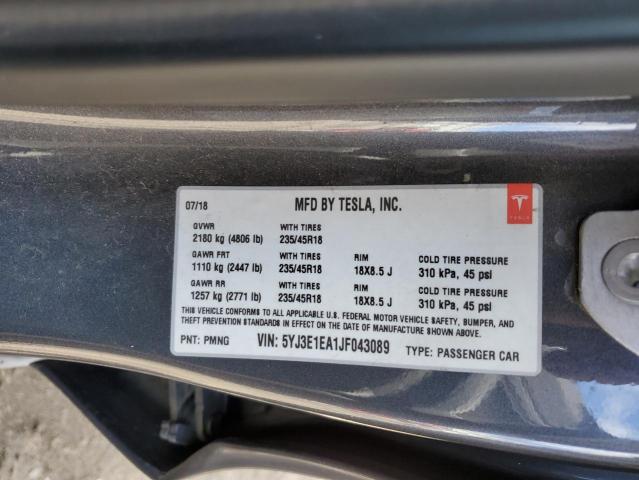 5YJ3E1EA1JF043089 Tesla MODEL 3