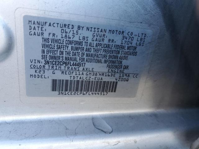 3N1CE2CP6FL444517 Nissan Versa Note S