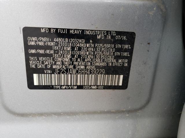 JF2SJAWC6HH439229 Subaru Forester 2.5i Touring