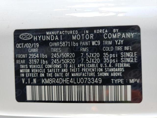 KM8R4DHE4LU073349 Hyundai Palisade Sel