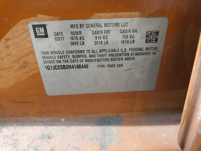 2017 CHEVROLET SONIC LT - 1G1JC6SB2H4148449