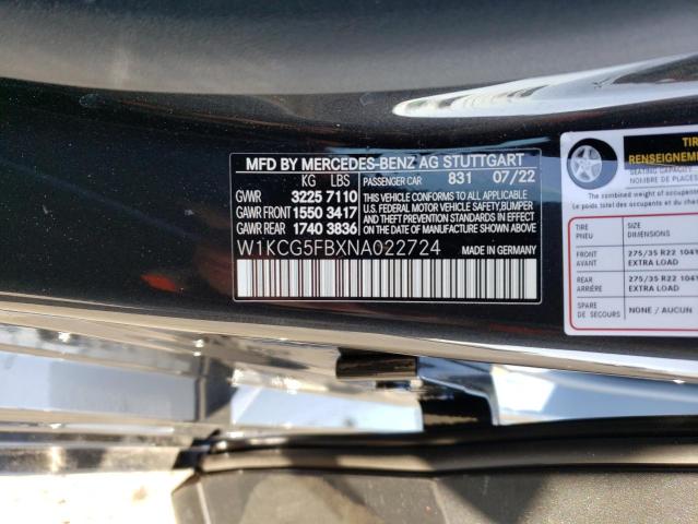 2022 MERCEDES-BENZ EQS SEDAN - W1KCG5FBXNA022724