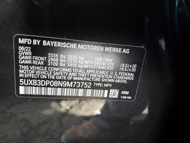 5UX83DP08N9M73752 BMW X3 Xdrivem40i