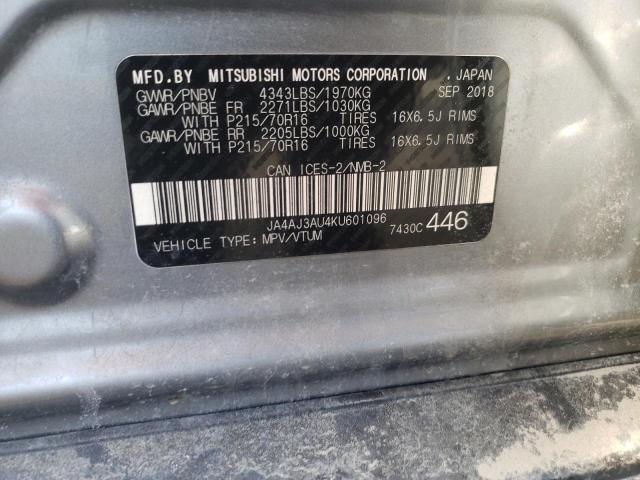 2019 MITSUBISHI RVR SE JA4AJ3AU4KU601096