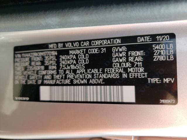 2021 VOLVO XC60 T6 MO - YV4A22RKXM1770184