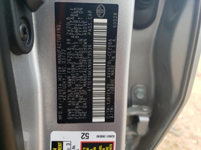 2022 TOYOTA CAMRY NIGH - 4T1S11AK4NU679536