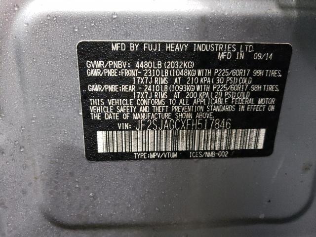 2015 SUBARU FORESTER 2 - JF2SJAGCXFH517846