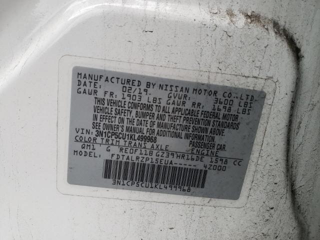 3N1CP5CU1KL499968 Nissan KICKS S