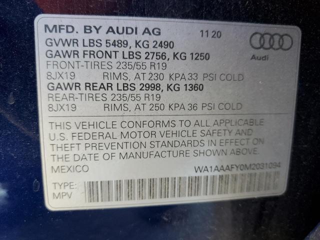 2021 AUDI Q5 PREMIUM - WA1AAAFY0M2031094