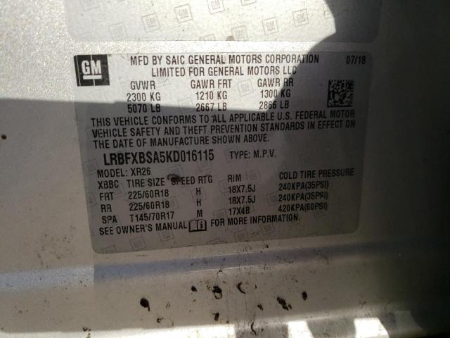 2019 BUICK ENVISION P - LRBFXBSA5KD016115