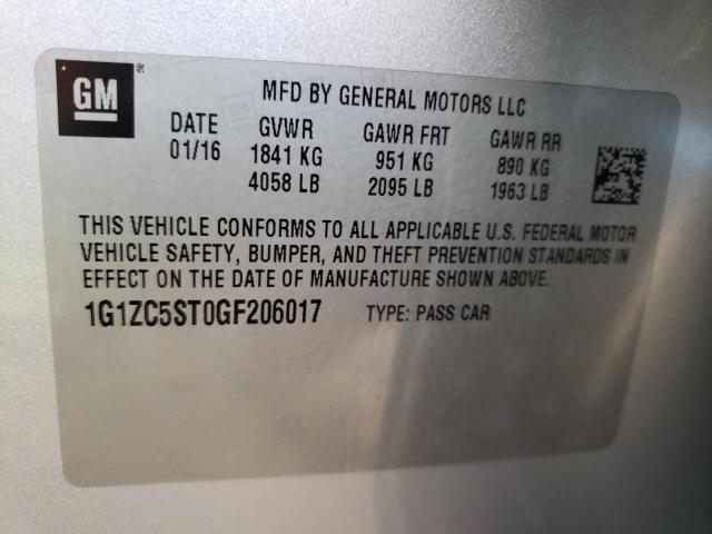 2016 CHEVROLET MALIBU LS - 1G1ZC5ST0GF206017
