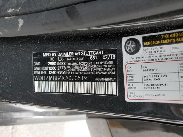 WDD2J6BB4KA020519 Mercedes-Benz Cls Amg 53 4matic