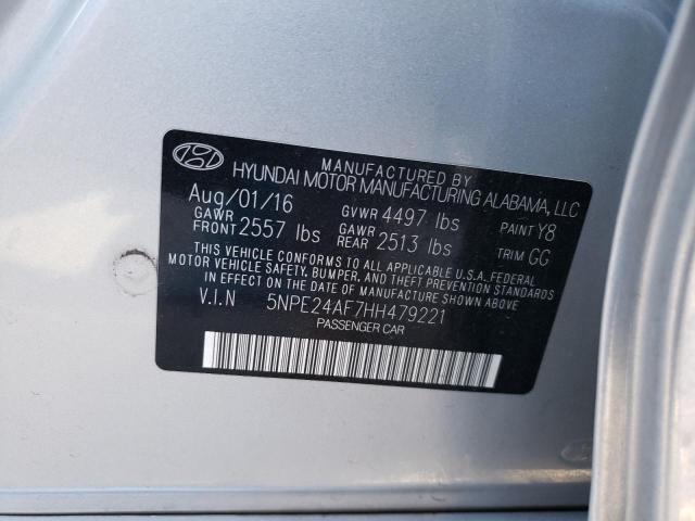 5NPE24AF7HH479221 Hyundai SONATA SE