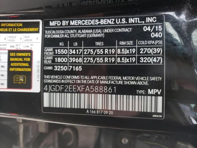2015 MERCEDES-BENZ GL 350 BLU - 4JGDF2EEXFA588861