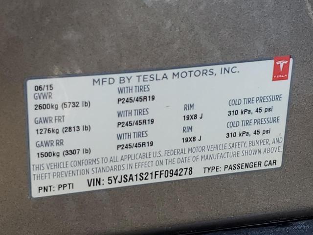 2015 TESLA MODEL S 70 - 5YJSA1S21FF094278
