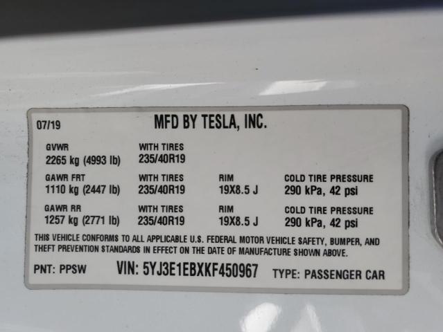 5YJ3E1EBXKF450967 Tesla MODEL 3