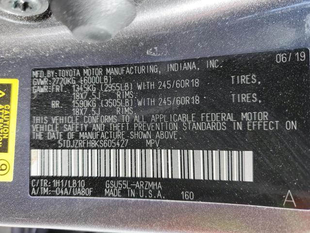 5TDJZRFH8KS605427 Toyota Highlander Se