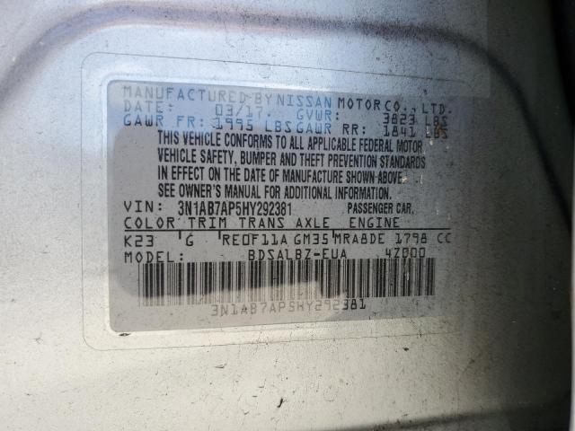 2017 NISSAN SENTRA S W 3N1AB7AP5HY292381