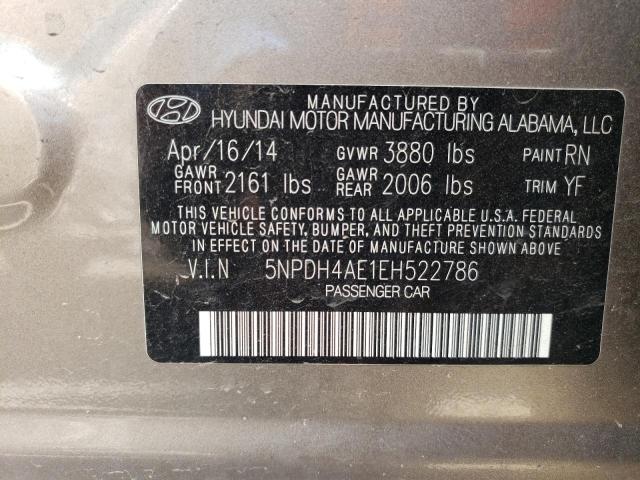 5NPDH4AE1EH522786 | 2014 HYUNDAI ELANTRA SE