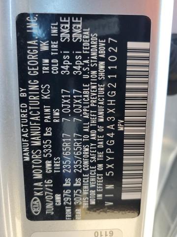 5XYPG4A3XHG211027 KIA SORENTO LX