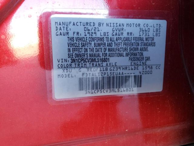 3N1CP5CV3ML516801 Nissan KICKS SV