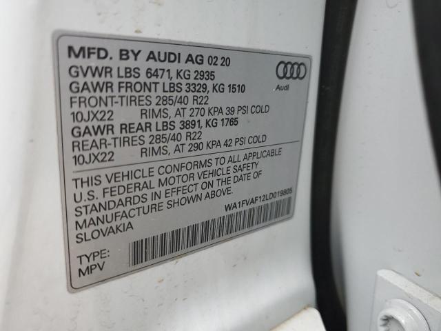 2020 AUDI Q8 PRESTIG WA1FVAF12LD019805