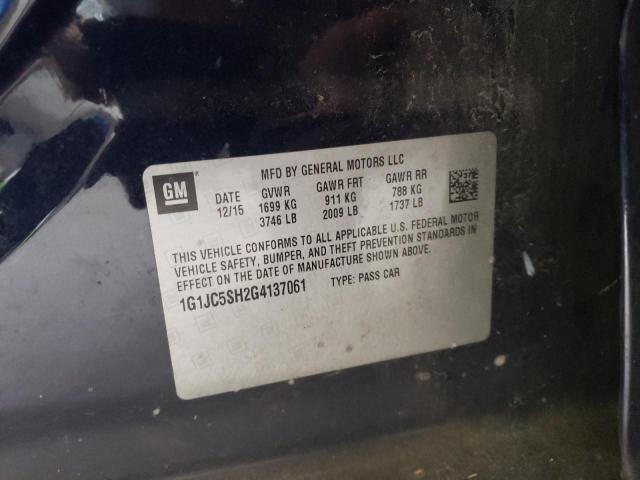 2016 CHEVROLET SONIC LT - 1G1JC5SH2G4137061